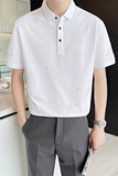 夏季白色全棉短袖体恤青年男士爱心刺绣Polo衫C203A-8815-P58控78，男装T恤，电商C208A