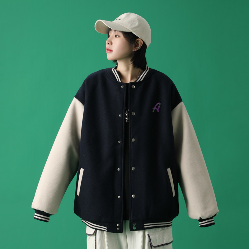棒球服女春秋2025新款宽松百搭棉服短款飞行员夹克外套女3004,男装夹克,电商C208A
