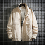 日系网格挂拍男士大码夹克衫新款立领休闲外套男C203A-5072-P60，男装夹克，电商C208A