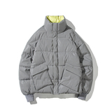 冬季男士反光千鸟格立领棉衣拉链休闲短款加厚外套C203-1039-P128，男装棉衣，电商C208A