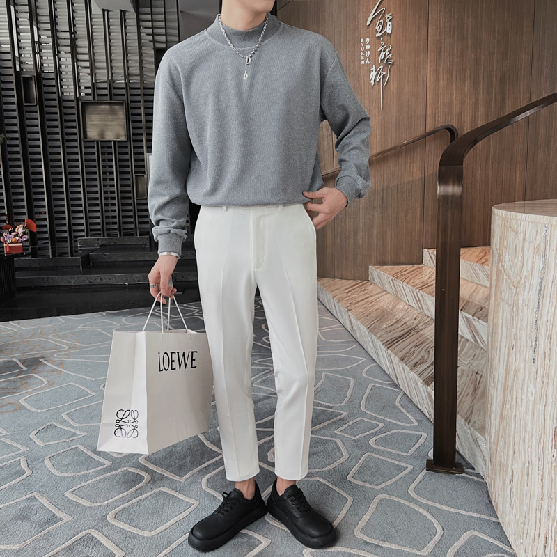 2025春秋季新款男生纯色卫衣轻熟风华夫格长袖上衣C203A-8801-P58,男装卫衣,电商C208A