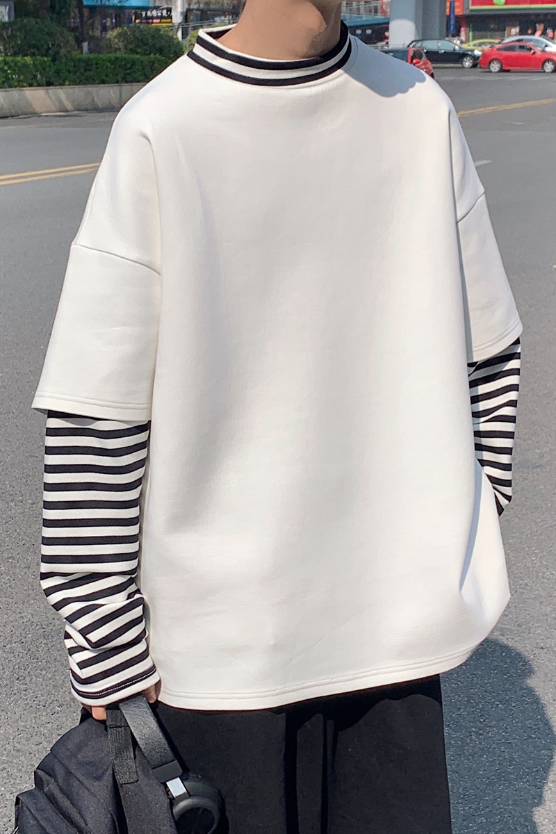 假两件卫衣男连帽春秋季2025新款宽松上衣服韩版潮流ins百搭3006,男装卫衣,电商C208A