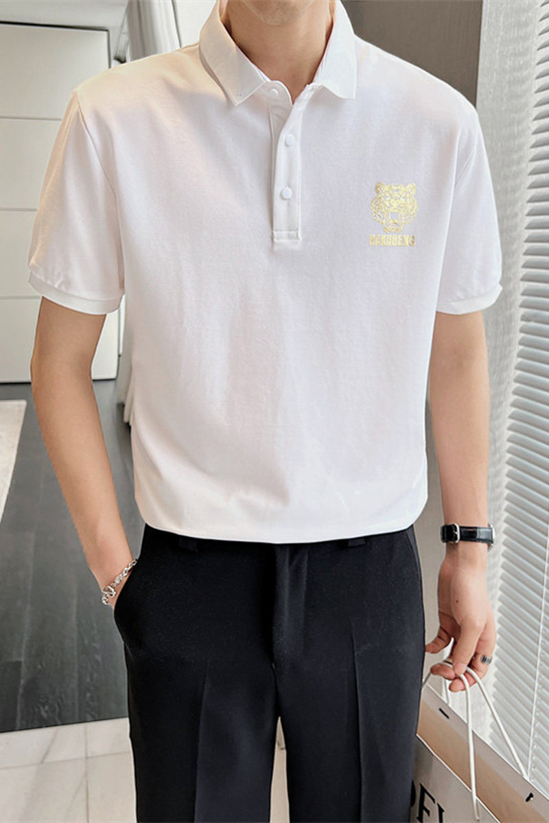 虎头印花男士潮流短袖t恤轻熟风夏季新款翻领Polo衫C203A-8803P58,男装T恤,电商C208A