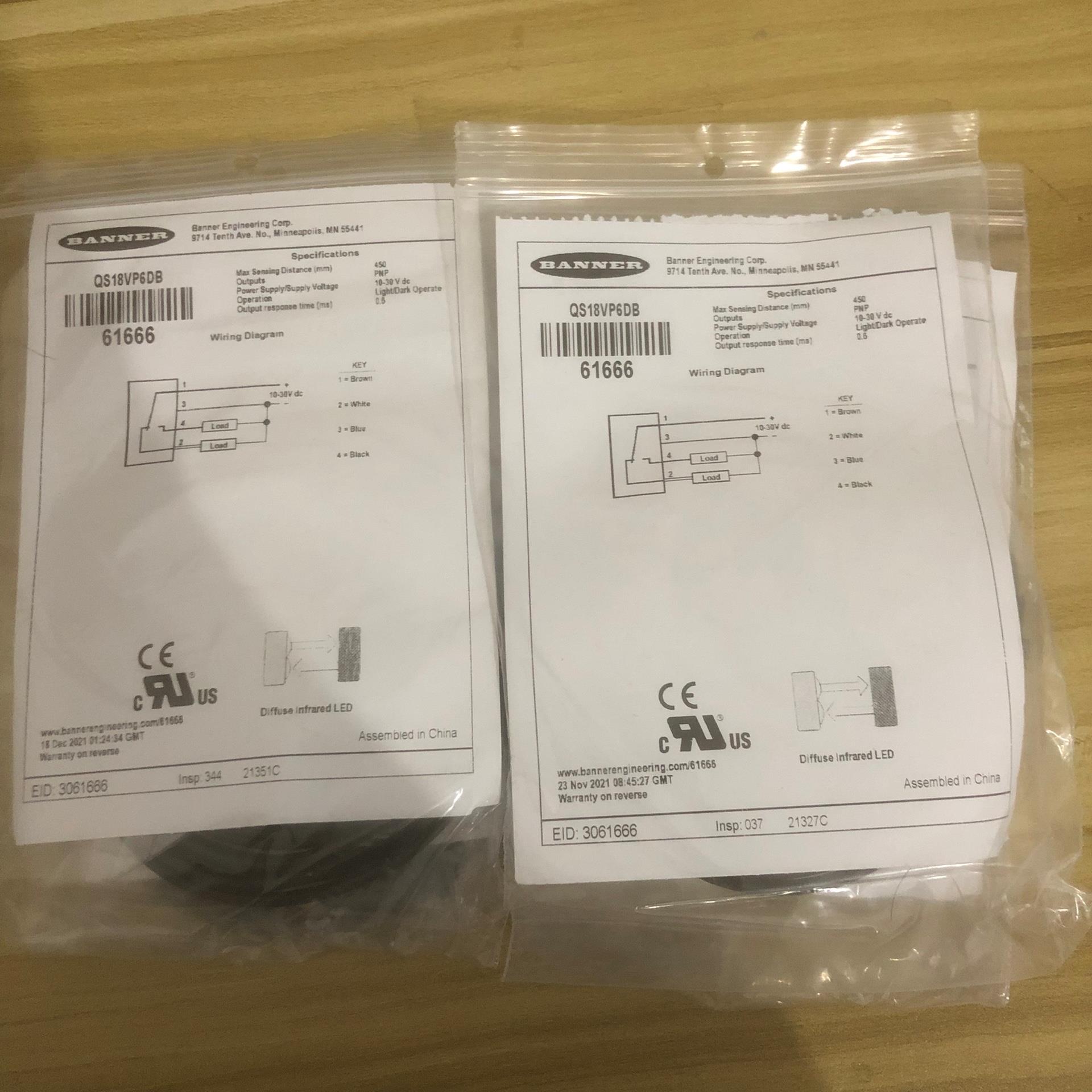 全新包装美国邦纳QS18VP6DB货号61666实物图！数量议价