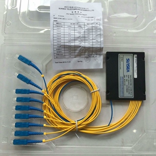 1分8盒式方头分光器1分8SC方头分路器线式光纤分路器，五个