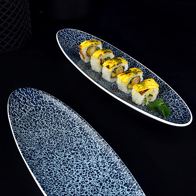 时尚餐厅陶瓷条形柳叶盘会所高级树叶盘冷菜凉菜盘寿司小吃摆盘,餐饮具,盘,淘宝优惠券,粉丝福利购,淘宝优惠卷