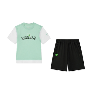 乔丹童装男童套装2024夏新款儿童短装短袖短裤小童两件套T8427019