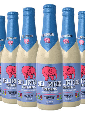浅粉象Delirium精酿啤酒 艾尔330mlx6瓶 比利时原瓶进口 浓郁柑橘