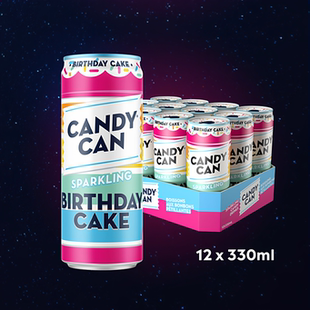 CANDY CAN生日蛋糕口味汽水碳酸饮料330mlx3英国进口生日婚礼饮品