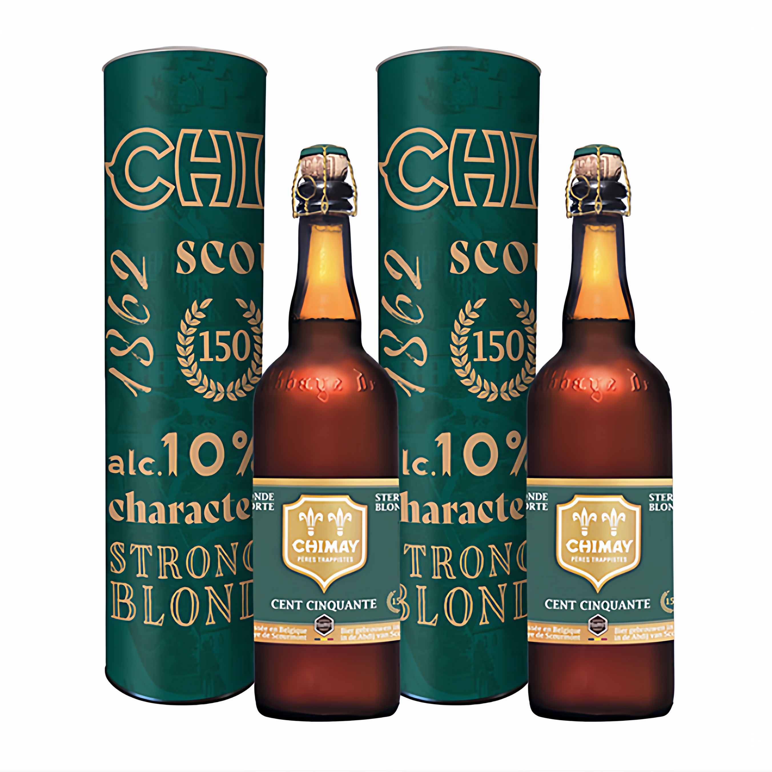 智美Chimay绿帽啤酒修道士精酿 烈性金色艾尔750mlx2瓶比利时进口