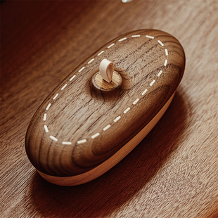 胡桃木首饰眼镜手串收纳盒带盖防尘原创设计乔迁高级感礼物送朋友