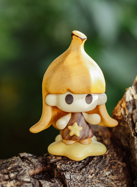 原创设计手办木质潮玩礼物原上城winki香蕉人治愈情绪办公室摆件