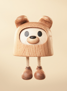 小狗挂件原创设计实木十二生肖狗旺旺可爱治愈礼品创意桌面摆件