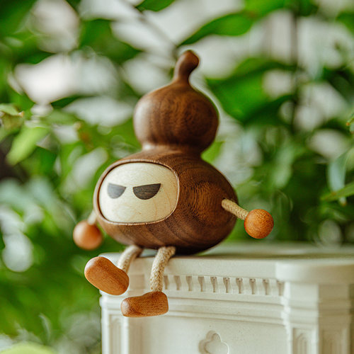 原上城原创设计桌面摆件车载挂件胡桃木高升葫芦送领导创意礼品