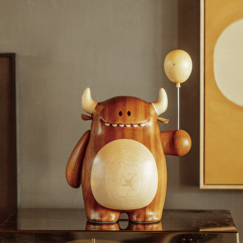 原上城乌檀木桌面摆件可爱