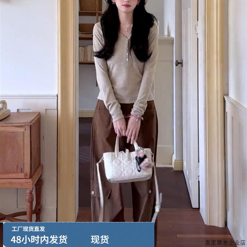 法式覆古长袖针织套头毛衣女秋季2025新款慵懒高级感气质修身上衣