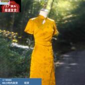 改良民国风气质绝美修身 新款 连衣裙 旗袍女2025春夏季 黄色新中式