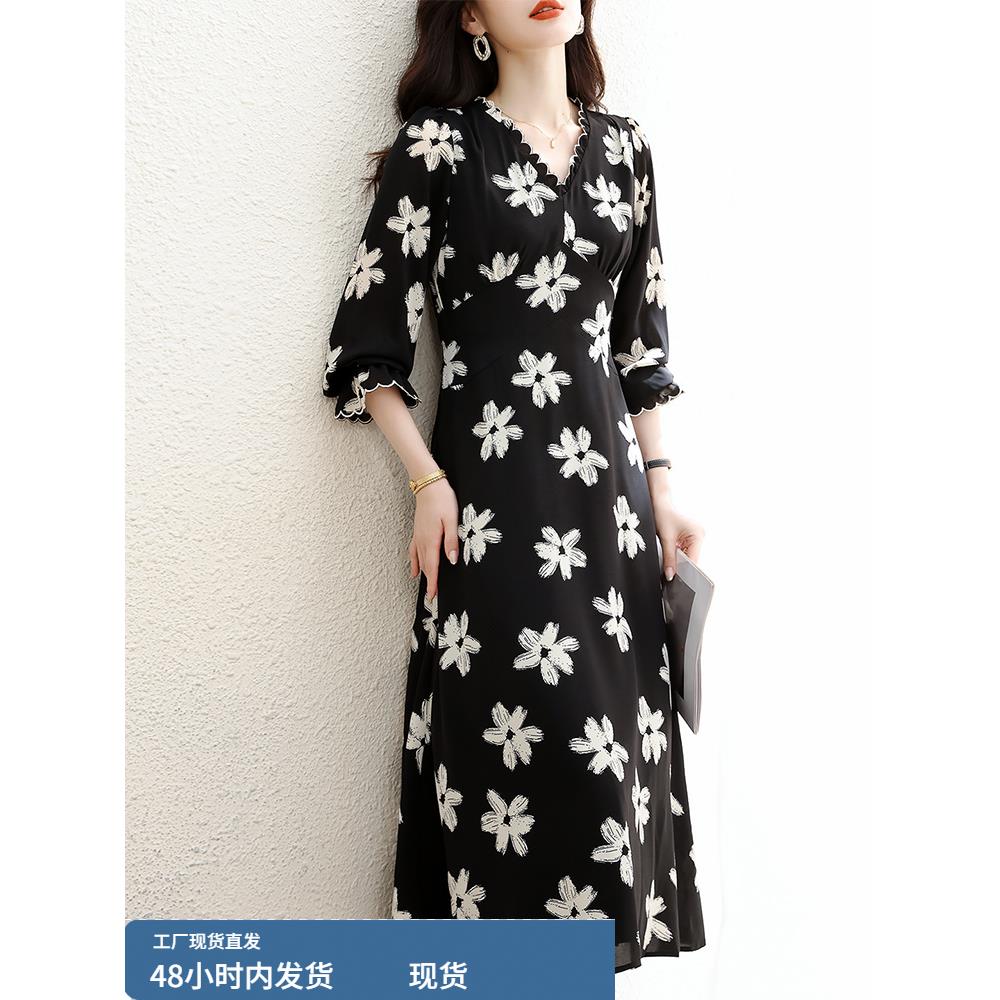 巨好看的早秋高端精致连衣裙女2025新款轻奢高级感气质款长袖裙子