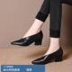 女鞋 职业单鞋 法式 透气方头浅口舒适细跟气质百搭高跟鞋 春秋时尚