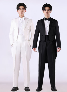 燕尾服男舞台表演礼服演装男合唱西装舞台元旦年会演出服魔术服装