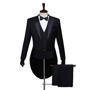 热卖万圣节燕尾服男新郎伴郎服套装魔术表演年会主持指挥舞蹈服装