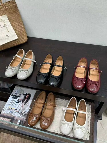 2026新款小个子内增高蝴蝶结芭蕾舞单鞋仙女风真皮软底玛丽珍女鞋