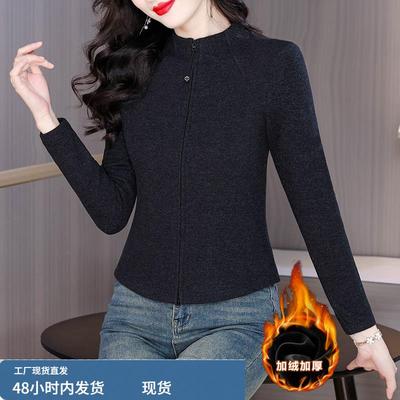 双面德绒打底衫女士秋冬2025年新款今年流行爆款加绒加厚内搭上衣