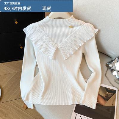 半高领打底衫女秋冬高级感内搭可外穿黑色时尚弹力针织毛衣上衣女