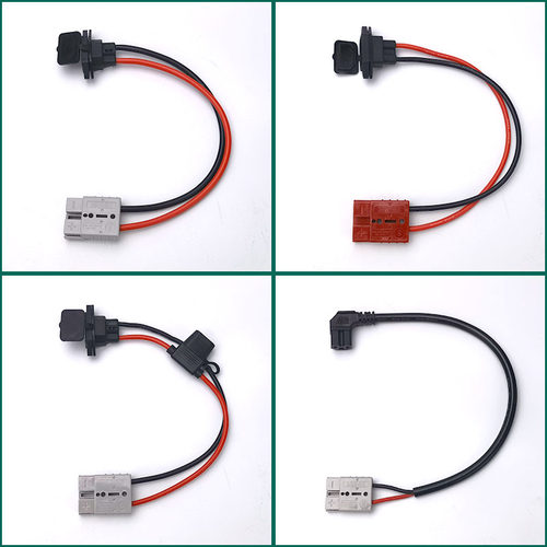 三竖品字弯头转接安德插头50A换放电充电口插座接头外卖锂电池