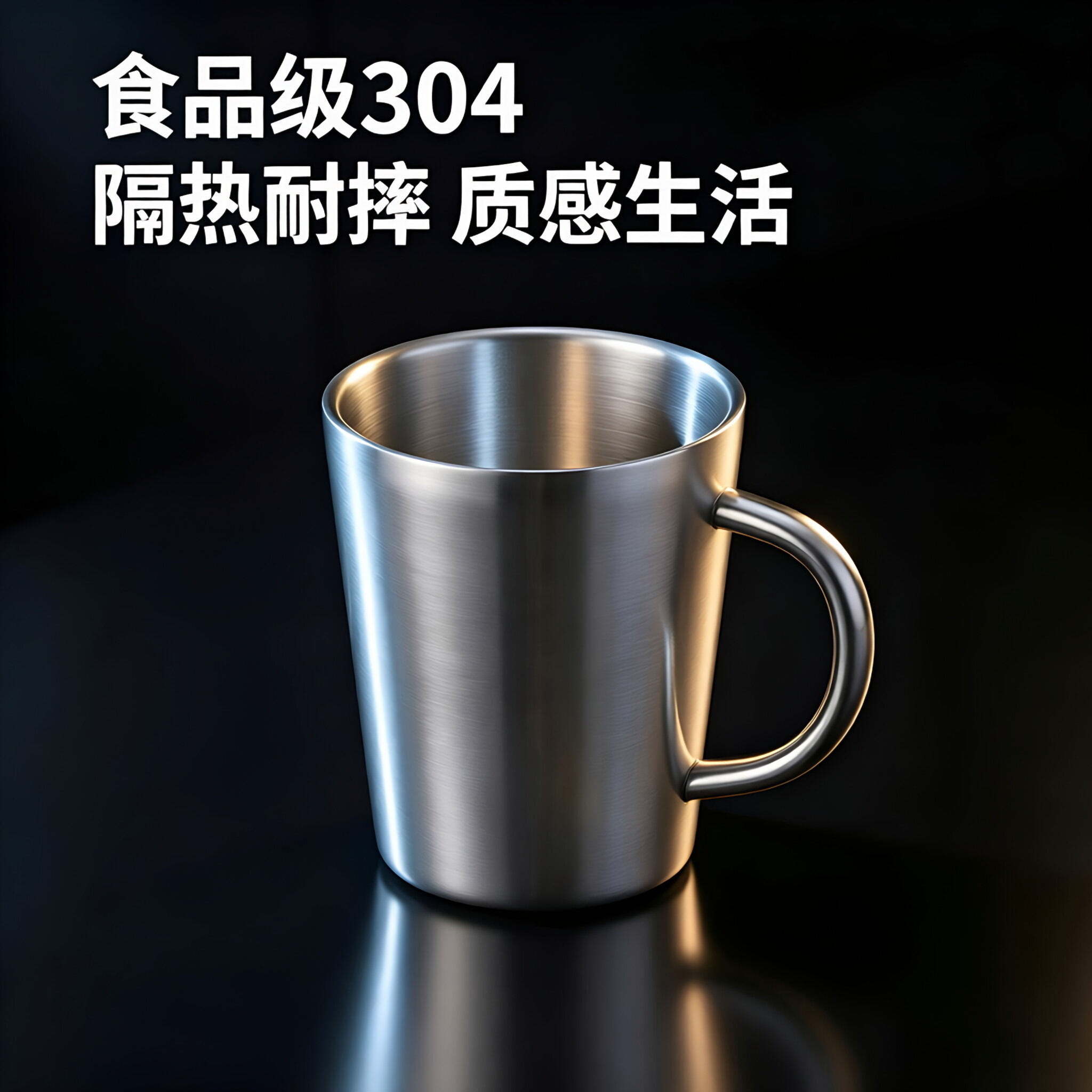 食品级不锈钢口杯正品纯色马克杯