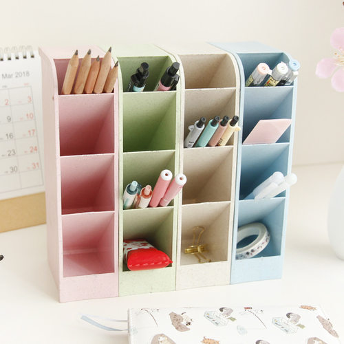 少女心小学生工具实木多功能笔筒