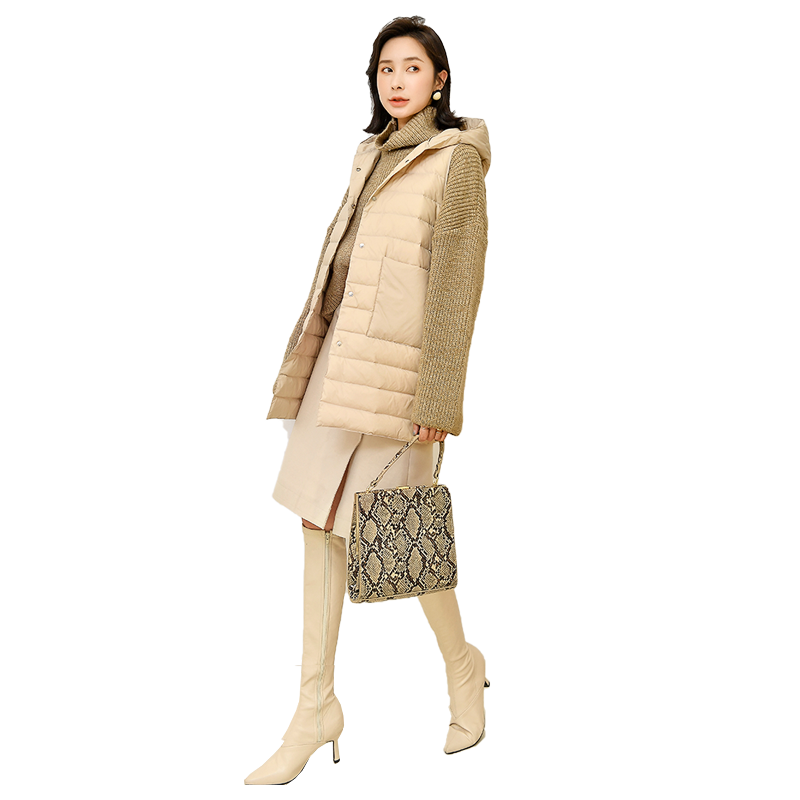 反季清仓2025女式中长款时尚羽绒服韩版羽绒内胆连帽马甲潮百搭