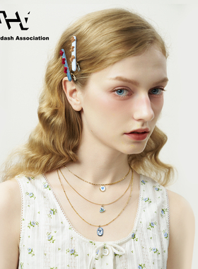 AHA爱侈艾·叠搭层次感度假风甜美少女感植物花朵爱心吊坠项链