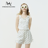 长半裙 甜美小碎花印花休闲背心短裤 AHA爱侈艾· 赵露思徐艺洋