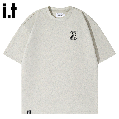 i.t izzue2025年夏季基础款短袖T恤男女同款美式宽松上衣A