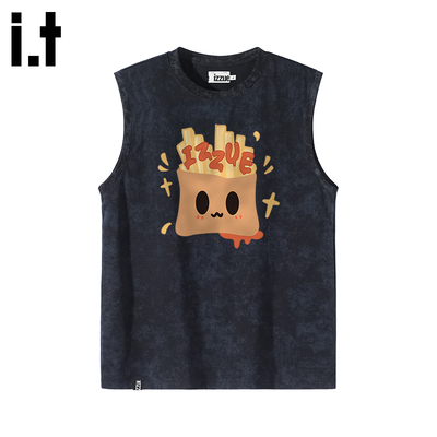 itizzue蜡染情侣款无袖T恤背心