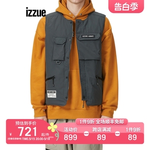 新品 街头机能感多口袋工装 马甲2022冬季 izzue男装 背心7603F2J