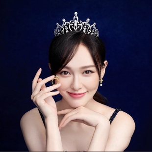 新款欧美唐嫣明星同款婚礼发饰新娘结婚锆石皇冠婚纱礼服配饰冠冕