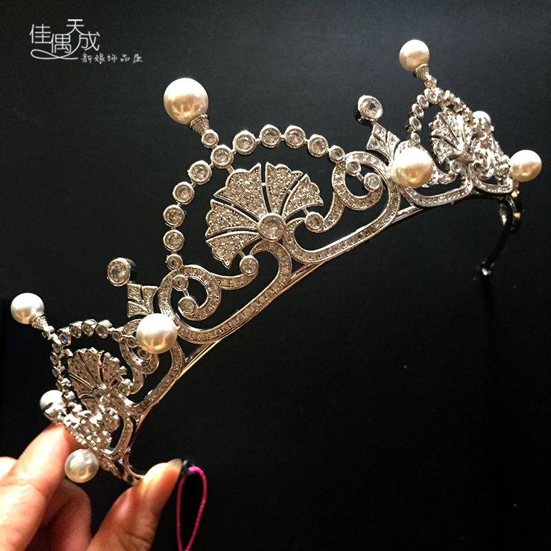 欧式皇冠微镶锆石头饰王妃同款
