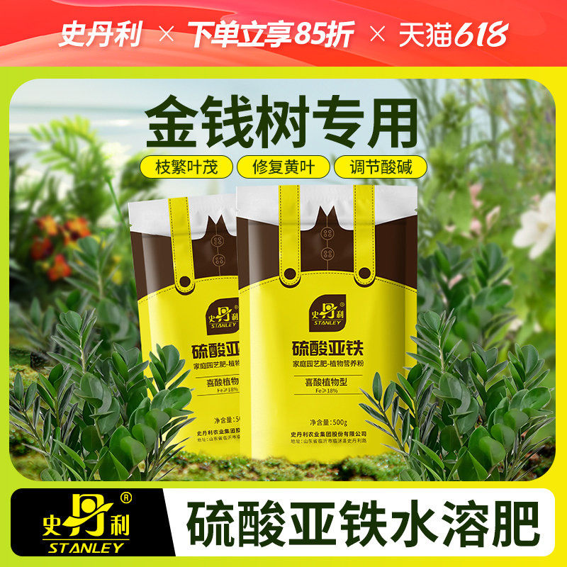 史丹利金钱树硫酸亚铁专用肥观叶肥料调酸水溶肥山杜鹃铁树发财树