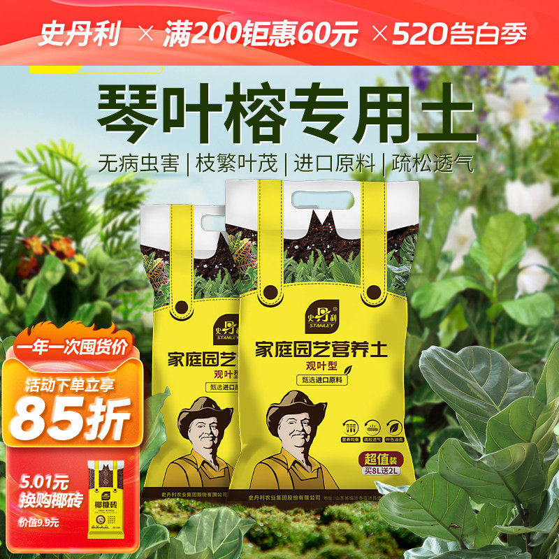 史丹利琴叶榕专用营养土肥料盆栽家用怎么养栽种绿植泥土种植土壤