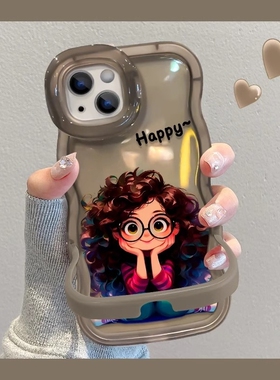 眼镜女孩适用苹果适用苹果13/15/11/iphone16pro手机壳华为pura70/mate70女nova13双支架opporeno13小米15pro