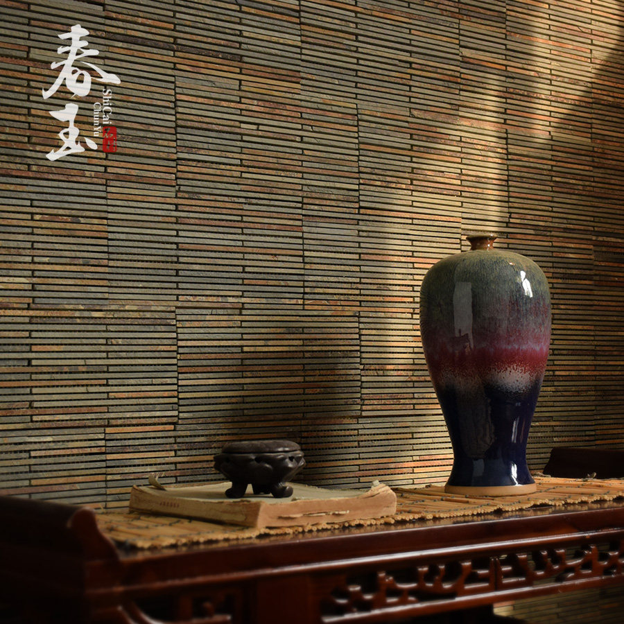 细条天然文化马赛克黑白灰色混拼