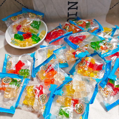 徐福记果汁橡皮糖小熊形花心熊