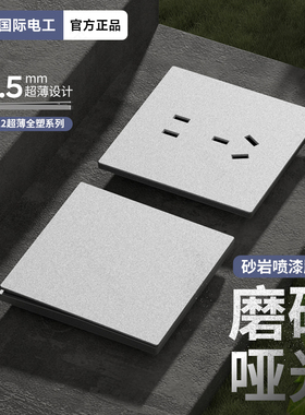 国际电工磨砂哑光灰色墙壁86暗装床头灯两位三联四开全屋一键断电