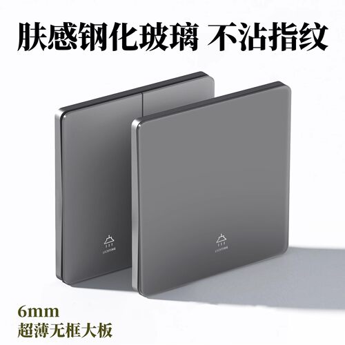 国际电工灰色肤感玻璃开关