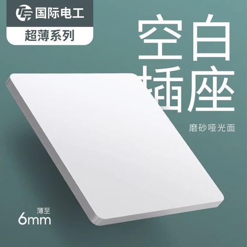 国际电工超薄开关白色空白面板