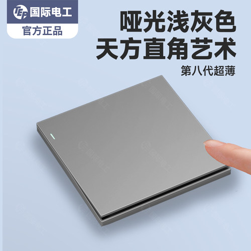 浅灰色哑光磨砂开关插座