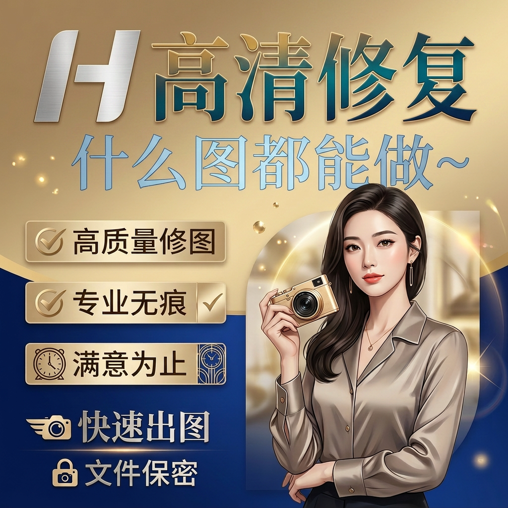 图片清晰度提升模糊照片清晰处理无损放大老照片修复抠图高清处理