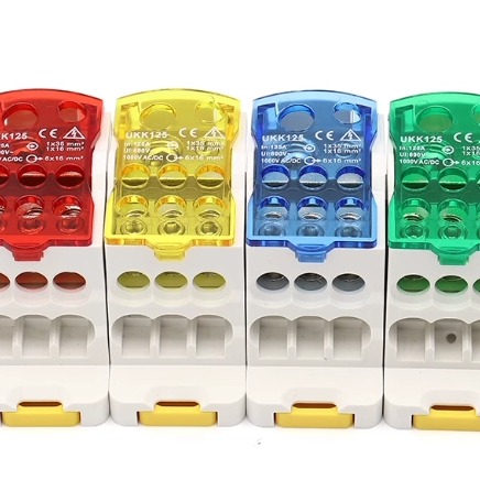 导轨式一进多出单级分线盒UKK80A125A160A250A400A500A接线端子排